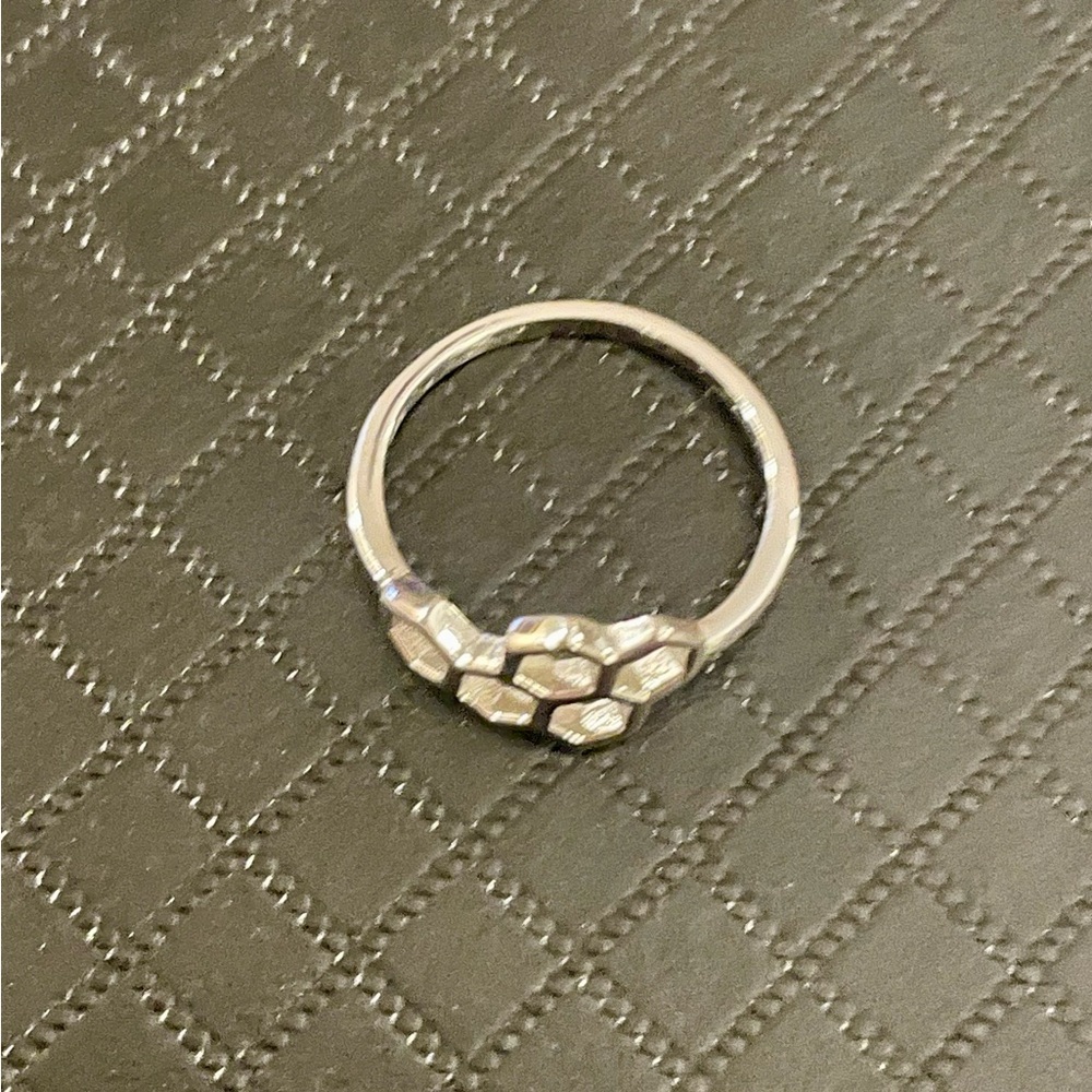 Sterling Silver Honeycomb Pattern Ring - image 5